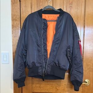 Men's Alpha Industries Gray/Blue Bomber Flight Jacket